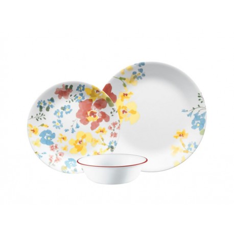 Corelle Vajilla Cheerful Garden de 12 Piezas Blanca - Envío Gratuito