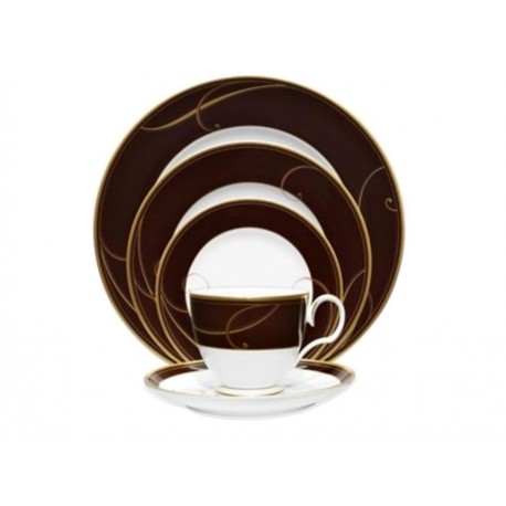 Noritake Vajilla Golden Wave Chocolate 96 Piezas - Envío Gratuito