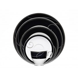 Noritake Vajilla Platinum Wave Ebony 96 piezas - Envío Gratuito