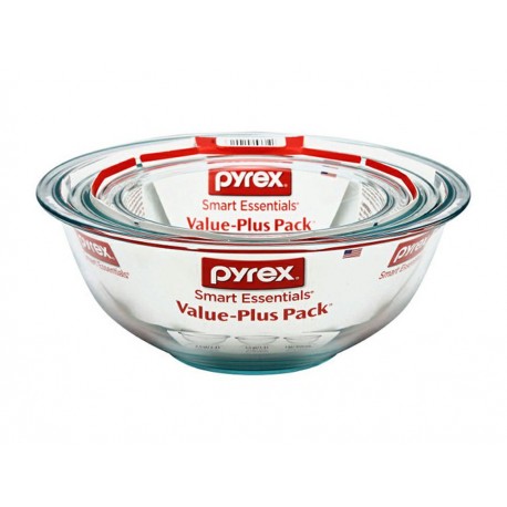 Pyrex Set de 3 Bowls Mezcladores - Envío Gratuito