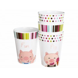 Crown Baccara Juego de 4 Vasos Baby Pig - Envío Gratuito