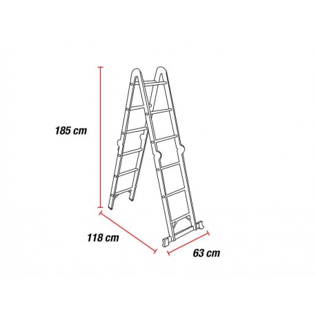 Multiescalera telescópica Werner M1A 6 12BMX plata - Envío Gratuito