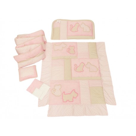 Cocolino Amigos Juego de Cuna Rosa - Envío Gratuito