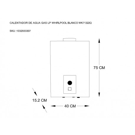 Whirlpool WK71322Q Calentador de Gas LP 2 Servicios Blanco - Envío Gratuito