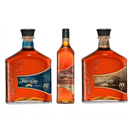 Paquete Especial Flor de Caña Golden, Flor de Caña 12 años y 18 años - Envío Gratuito