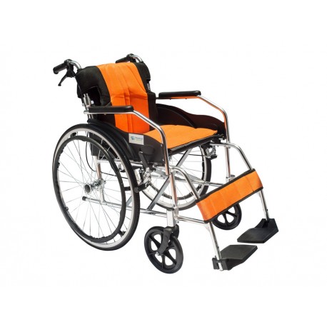 Silla de Ruedas Cromada Naranja - Envío Gratuito