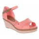 Sandalia wedge Tommy Hilfiger coral - Envío Gratuito