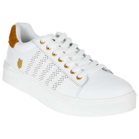 Tenis liso K-Swiss piel blanco - Envío Gratuito