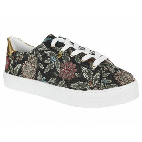 Tenis floral Arezzo negro - Envío Gratuito