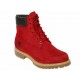 Timberland Bota Premium Jacquard de Piel Roja - Envío Gratuito