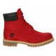 Timberland Bota Premium Jacquard de Piel Roja - Envío Gratuito