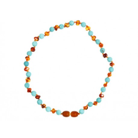 Gugu Ámbar Collar Honey-Turquesa - Envío Gratuito