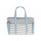 Pañalera tipo satchel Kristian Elefante Chevron azul - Envío Gratuito