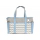 Pañalera tipo satchel Kristian Elefante Chevron azul - Envío Gratuito
