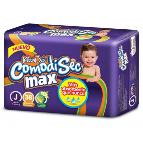 Pañales Kleenbebé Comodisec Max jumbo 38 piezas - Envío Gratuito