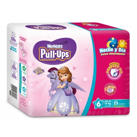 Calzoncitos desechables Huggies Pull Ups Etapa 6 para niña 25 piezas - Envío Gratuito